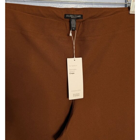 Eileen Fisher Womens 1X Nutmeg Slim Ankle Pants Stretch Crepe French Knit nwt - Picture 11 of 16